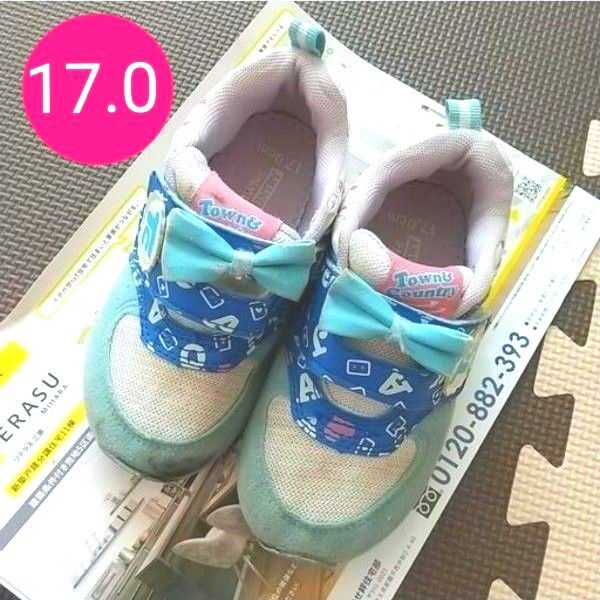 キッズ スニーカー 17.0 女の子 TOWNCountry メッシュ 可愛い
