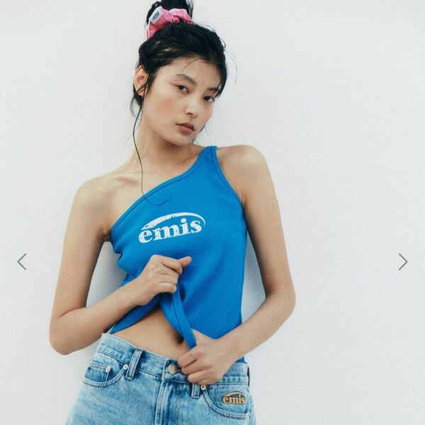 Emis タンクトップ トップスONE-SHOULDER RIBBED TOP
