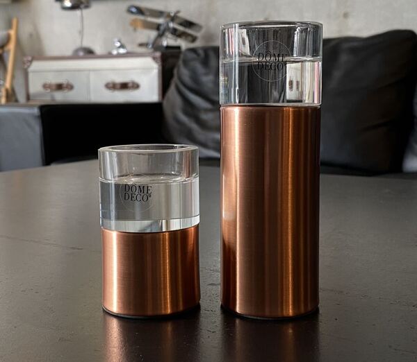 DomeDecoコパー×クリスタル キャンドルホルダーセット(ドームデコ,ミッドセンチュリー,ビンテージデザイン,アロマキャンドル,フランス,50s