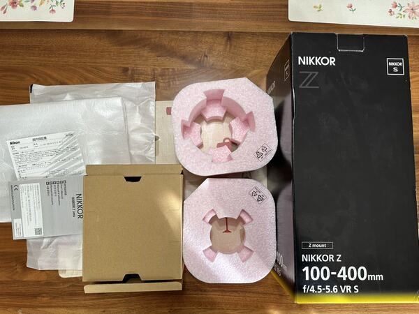 ニコン Nikon Z 100-400mm f/4.5-5.6 VR S元箱 取説 マニュアル 保証書、レンズありません