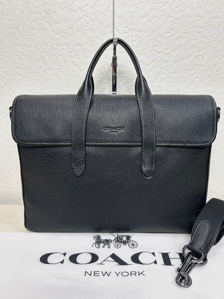 【美品】定価12.1万 コーチ メンテ済み COACH メンズ ビジネス レザー 2way バッグ ショルダー ブリーフケース