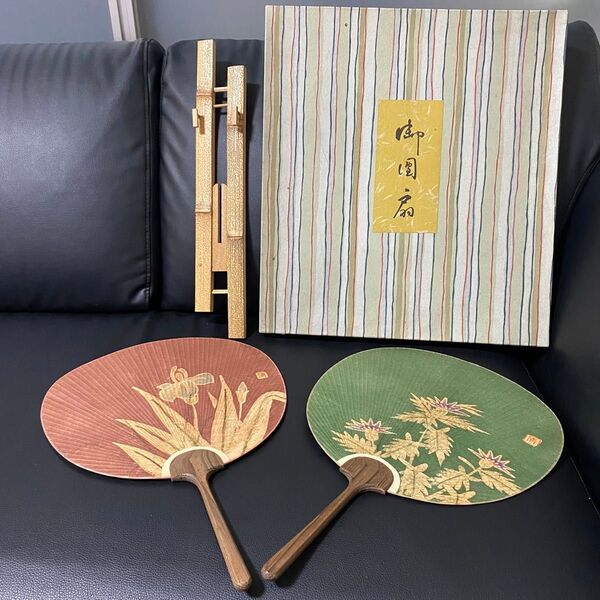 【竹台付】伝統工芸品 丸亀うちわ 清 サヌキ 讃岐