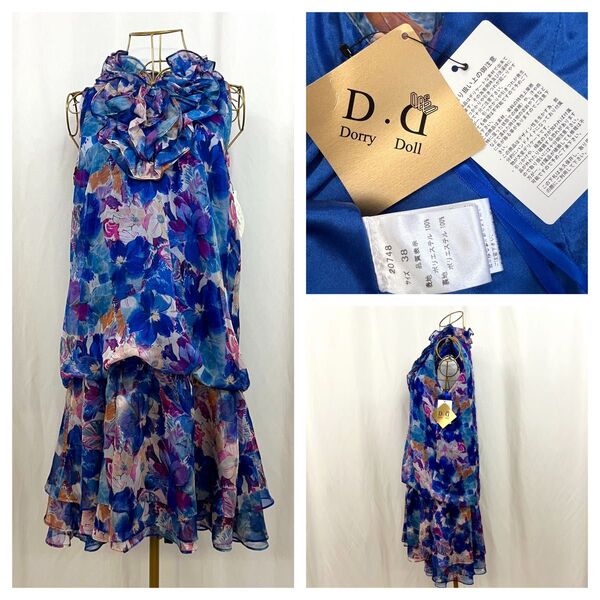 Dorry Doll 花柄 シアー フリル ノースリーブワンピース
