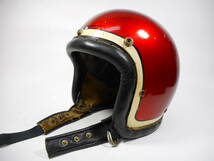 60s McHAL ジェットヘルメット 7 1/8 オールドペイント 1点物 革巻き！★ 60年代 マックホール BELL 500TX ナックル パン ショベル_画像1