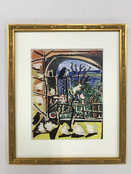 【特価】 ≪ パブロ・ピカソ ≫ エリオグラビュール【銅版画】 LES PIGEONS Ⅴ 1958年 PABLO PICASSO