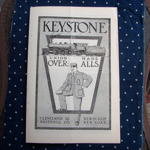 【雑誌広告】1907年 Keystone Overalls ビンテージ カバーオール デニム ワーク レア 古着 オーバーオール