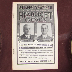 【雑誌広告】1913年 Larned Carter Headlight ヘッドライト カバーオール デニム ワーク レア 古着 オーバーオール