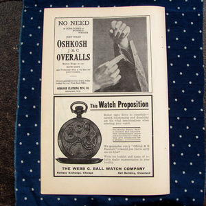 【雑誌広告】1911年 OshKosh B'Gosh オシュコシュ カバーオール デニム ワーク レア 古着 オーバーオール