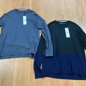 【未使用新品2枚セット!】UNIQLO +J シルクコットンクルーネックセーター sizeM