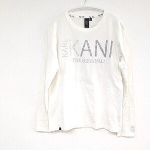 カールカナイ KARL KANI 長袖Tシャツ 白色 刺繍 ストーン