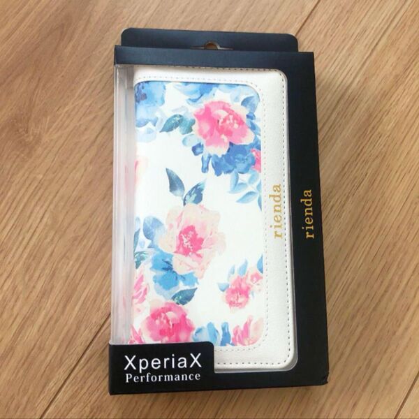 リエンダ iPhoneケース XperiaX 手帳型 マグネット 限定品 iPhone 手帳型ケース 花柄 カード収納 ミラー付き