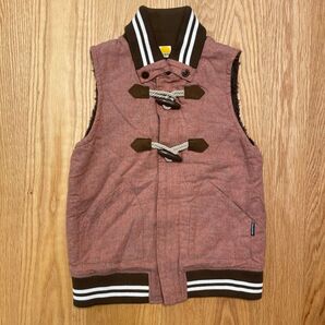 moujonjon ベスト キッズ 子供服 冬物 男の子 赤茶色系