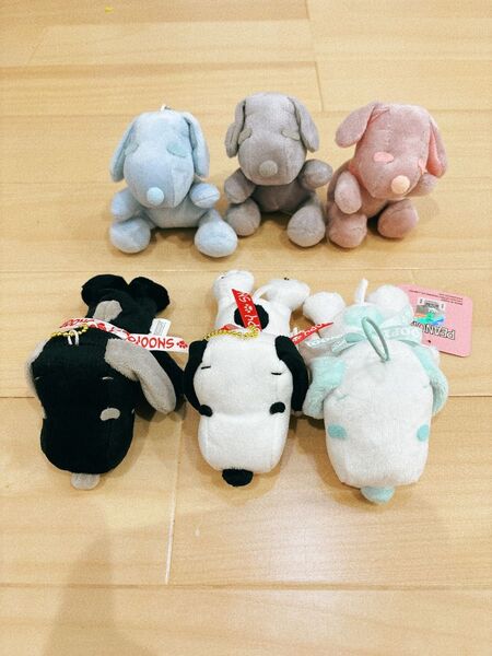 スヌーピー マスコット ぬいぐるみキーホルダー 6点セット