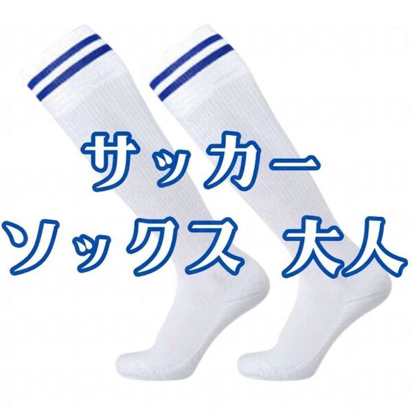 サッカー ソックス 靴下 子供 大人 部活 フットサル フットボール ホワイト