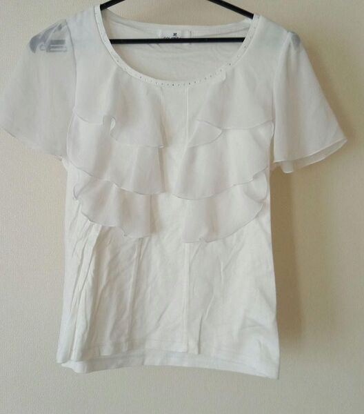 courreges クレージュ トップス38 白 カットソー Tシャツ 半袖 sizeM