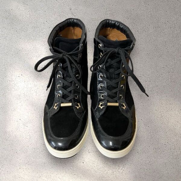 JIMMY CHOO ジミーチュウ スエード×パテントレザー TOKYO 38 HIGH