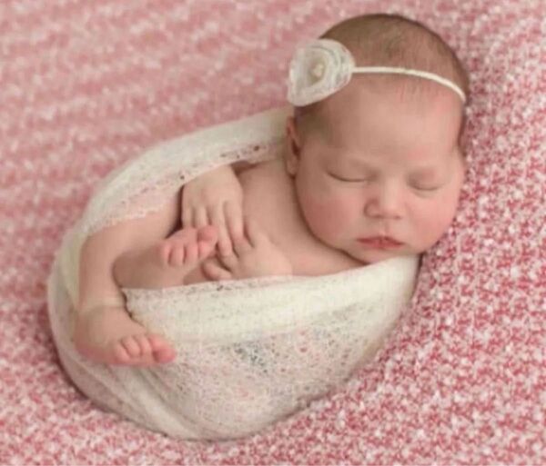 新品 ニューボーンフォト ニット 新生児 赤ちゃん ラップ お包み 記念撮影 アイボリー