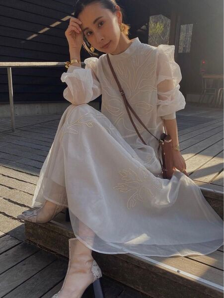 AMERI MEDI FOREST EMBROIDERY DRESS