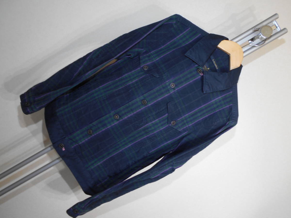 U170#R.NEWBOLD* темно-синий * зеленый фиолетовый проверка *G Jean / блузон #M