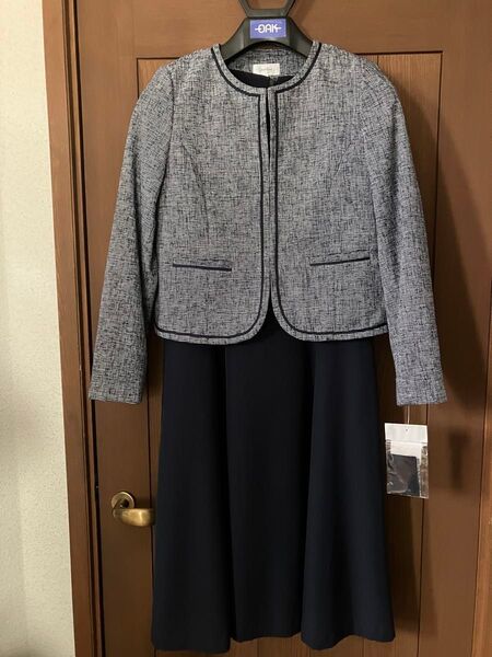 グレー ツイードジャケット 黒 Aラインドレス セット 11号