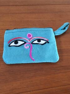 [ unused ]ne pearl earth production change purse . Mini pouch hand made purse case blue 