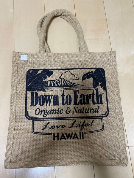 新品未使用)Hawaiiハワイダウントゥアースdown to earthエコバッグ)ボールフーズ