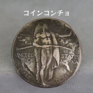 ネイティブ ネジ式 コンチョ アメリカ オレゴン州 荷馬車 人物 レザークラフト