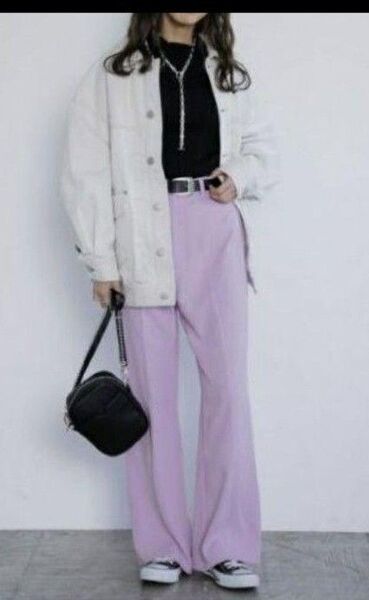 美品 PAGEBOY スラックス カラーパンツ 薄い紫