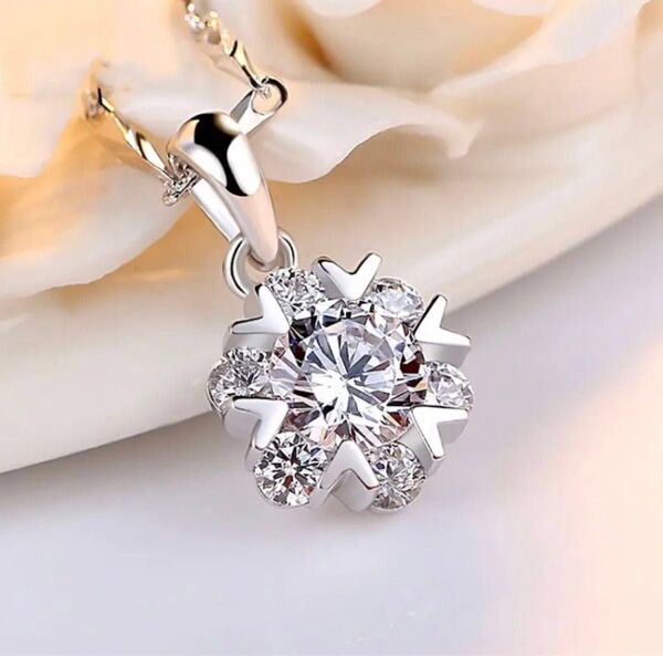 フラワー ネックレス silver925 ハート 花 レディース