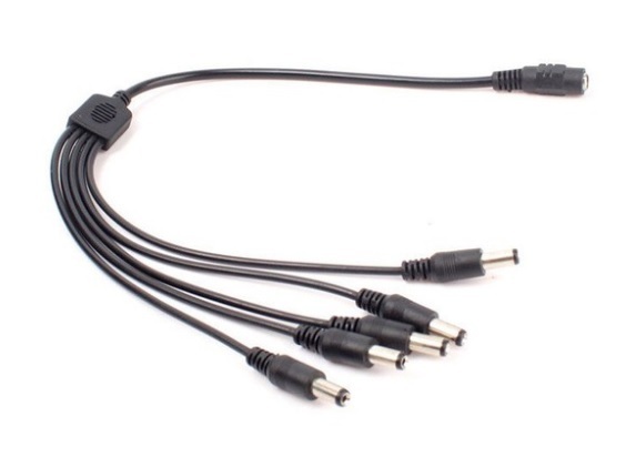 5分岐 DC電源ケーブル 外径5.5mm×内径2.1mm(DCプラグ 5分配 LEDテープ 防犯カメラ 電源 ケーブル コード エフェクター)、
