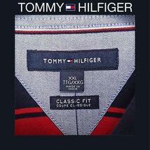 送料込 新品！ Tommy Hilfiger トミーヒルフィガー US XXLサイズ 半袖 ネイビー, ホワイト, レッド & グレー ボーダー ポロシャツ #160TC_画像7