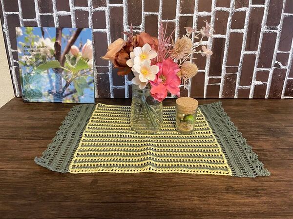 ハンドメイド レース編み ドイリー