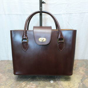 J&M DAVIDSON TURN LOCK BRIDLE LEATHER HAND BAG J and M da vi doson Turn lock b ride ru leather handbag 