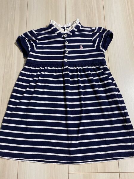 ポロ ラルフローレン POLO ワンピース 半袖 ボーダー ネイビー 子供 キッズ 夏服、女の子 90
