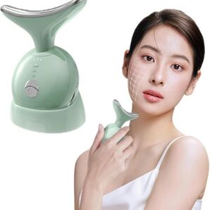 美顔器 1台8役 EMS 美顔ローラー かっさ 電動 温感 グリーン 美女