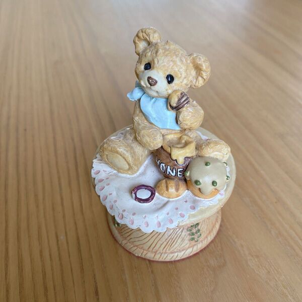 【レトロ】くまの置物 honey アクセサリーケース 小物入れ ダッフィー