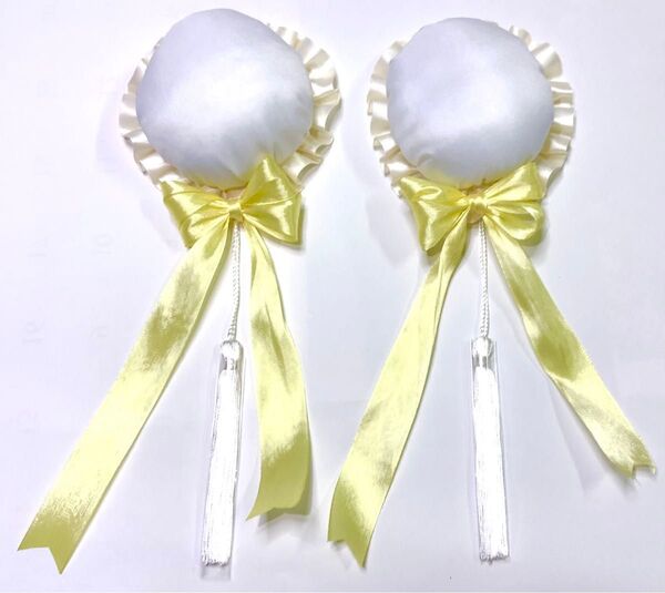 新品 クッション入り お団子アクセ タッセル付き 黄色 リボン付き チャイナ風 コスプレ 地雷系 ゴスロリ 華ロリ 中華ロリータ