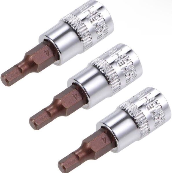 六角ビットソケット S2スチールビット CR-Vソケット 6.5 mm 3個