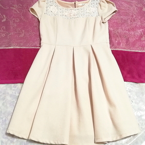 ベージュピンク花柄ニットネグリジェワンピース Beige pink knit negligee floral pattern dress