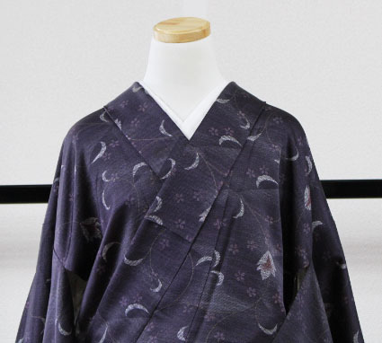 中古 正絹 袷せ 小紋 紬柄 Sサイズ
