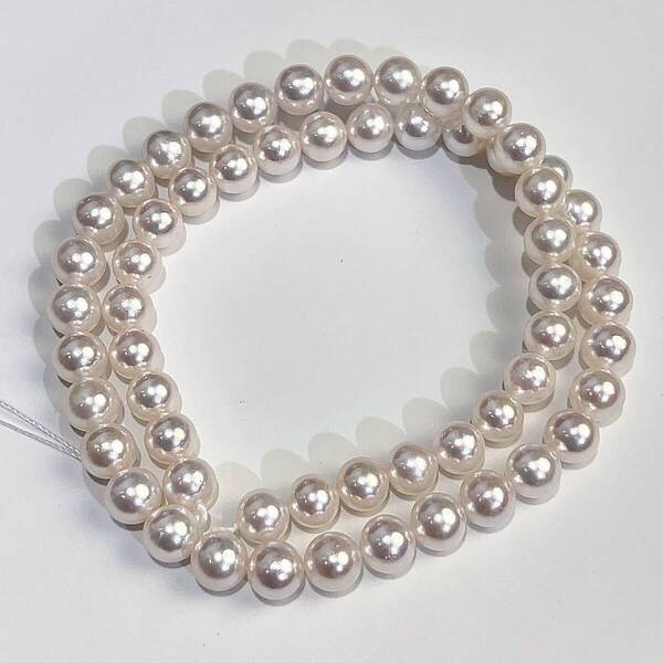 AKOYA アコヤ パール ネックレス ルース 7-7.5mm 天然 本真珠 レディース アクセサリー 新品