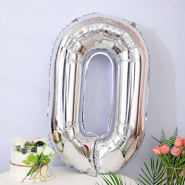 シルバー数字バルーン ナンバーバルーン 誕生日 数字 バルーン 32インチ アルミ風船 結婚式 記念日 お祝い パーティー 特大 ビック