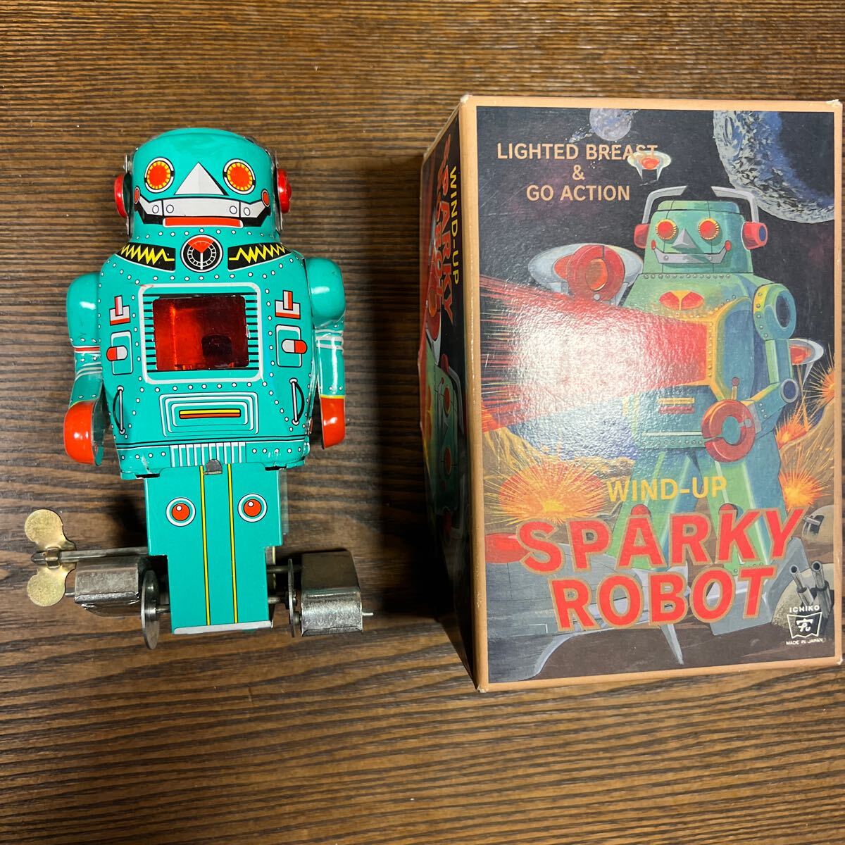 Yahoo!オークション -「スパーキーロボット」(ロボット) (ブリキ Yahoo!オークション -「スパーキーロボット」(ロボット) (ブリキ