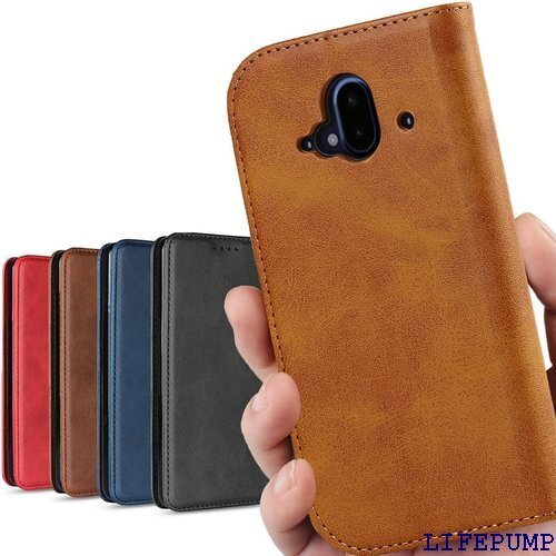 らくらくスマートフォン F-52B ケース 手帳型 カ 入れ スタンド機能 落ち着いた色 レトロ ライトブラウン 694