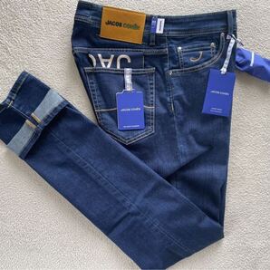【JACOB COHEN ヤコブコーエン NICK SLIM J622 後継 】バンダナ付き イタリア製 テーパード ストレッチ デニム 33 インチ ジーンズ