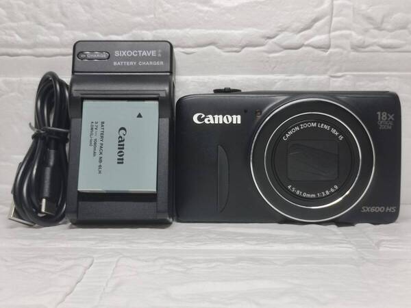美品 Canon キャノン PowerShot SX600 HS ブラック 高性能デジタルカメラ コンデジ コンパクトデジタルカメラ デジタルカメラ
