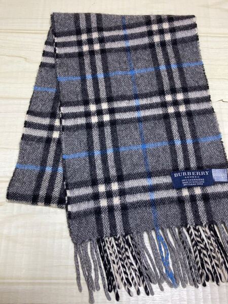 美品 バーバリー ノバチェック グレー カシミヤ マフラー メンズ キッズ