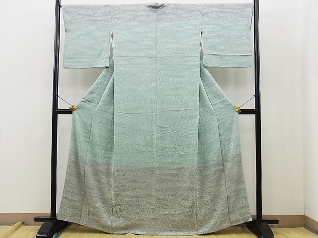 未使用品■加藤唐九郎 　陶彩染の世界 丹後ちりめん　小紋　 黒×グレー系　反物 未使用品□加藤唐九郎 陶彩染の世界 丹後ちりめん 小紋 黒