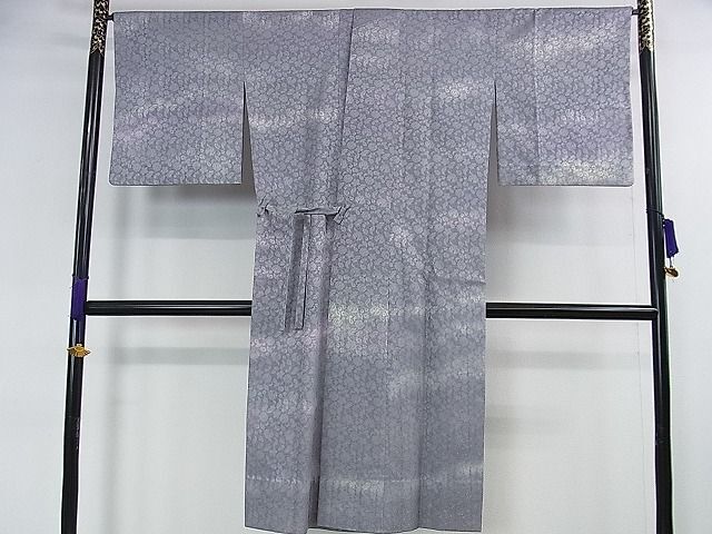 平和屋本店■極上 道中着 スリーシーズン 春夏秋 塵除け ロング丈 草花紋紗 暈し染め 逸品 DZAA0338kh4