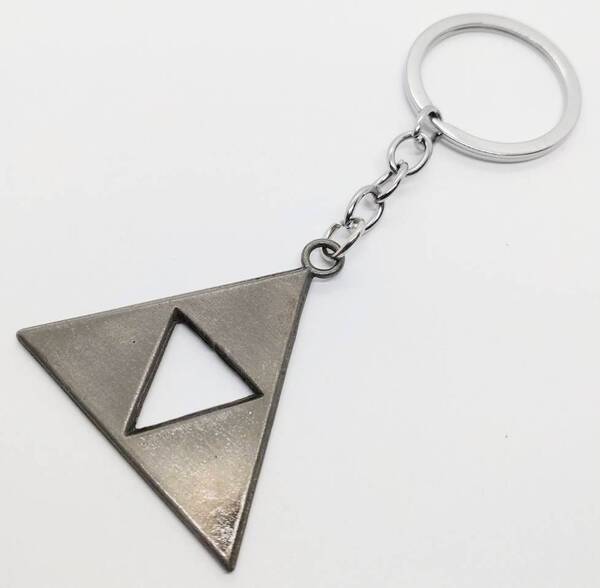 送料無料 トライフォース Aシルバー ゼルダの伝説 リンクの冒険 キーリング キーホルダー アメリカン雑貨 スマアク